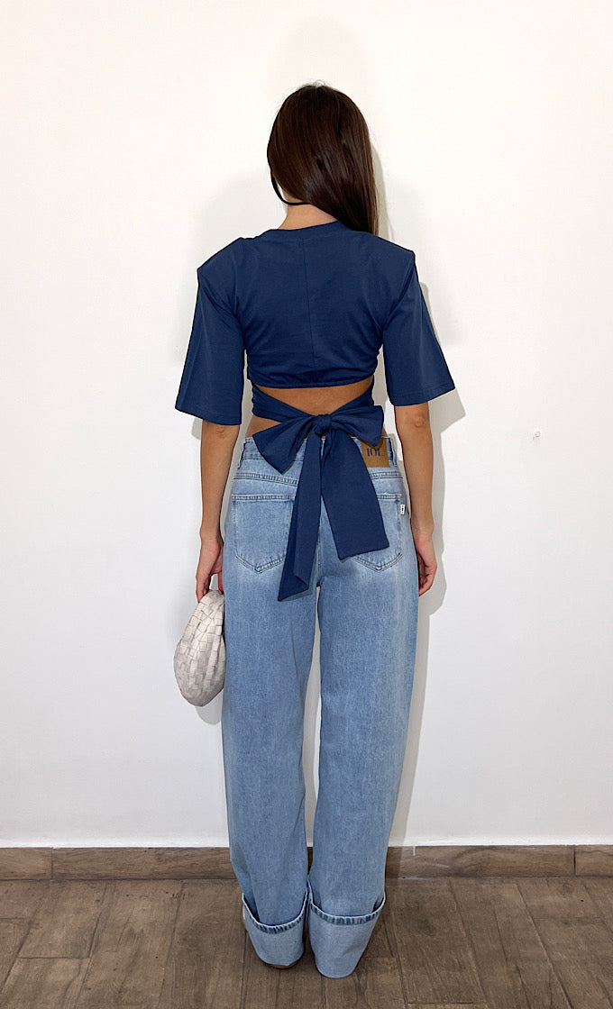 חולצת נונה כחולה