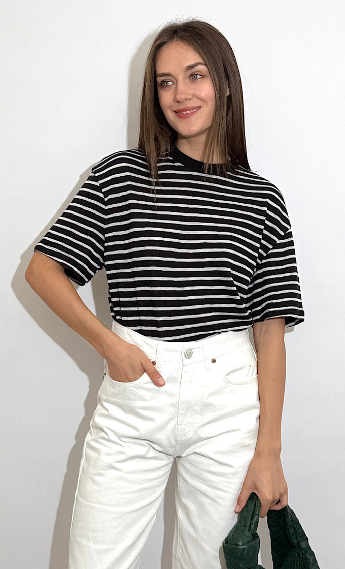 ISABELLE BLACK STRIPES T-SHIRT