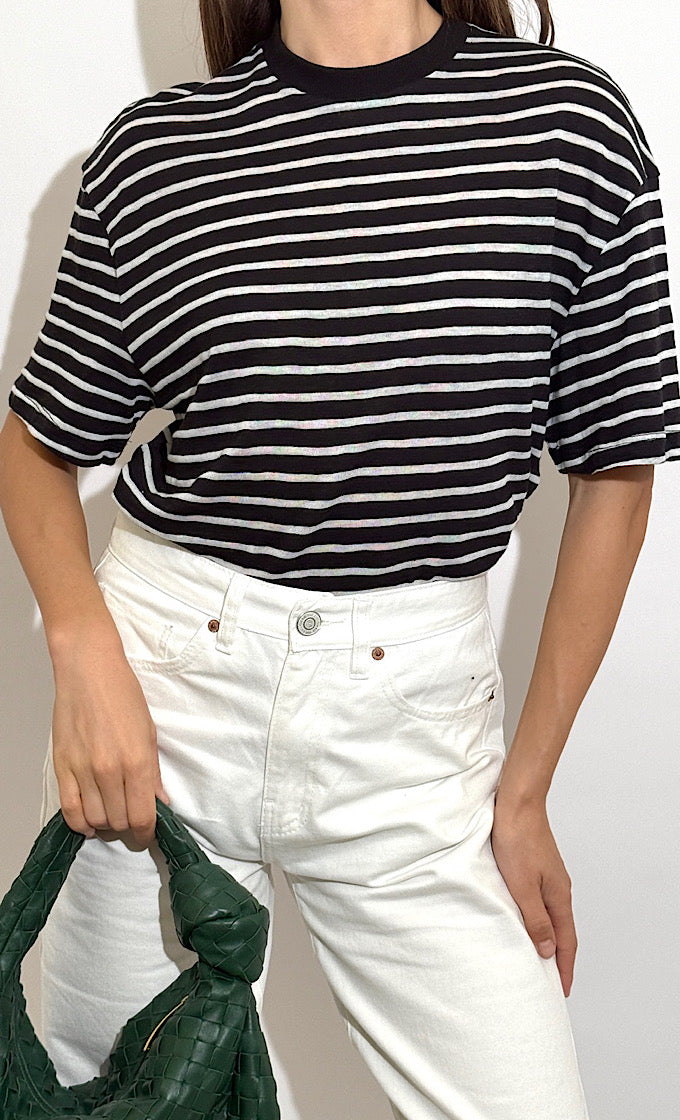 ISABELLE BLACK STRIPES T-SHIRT