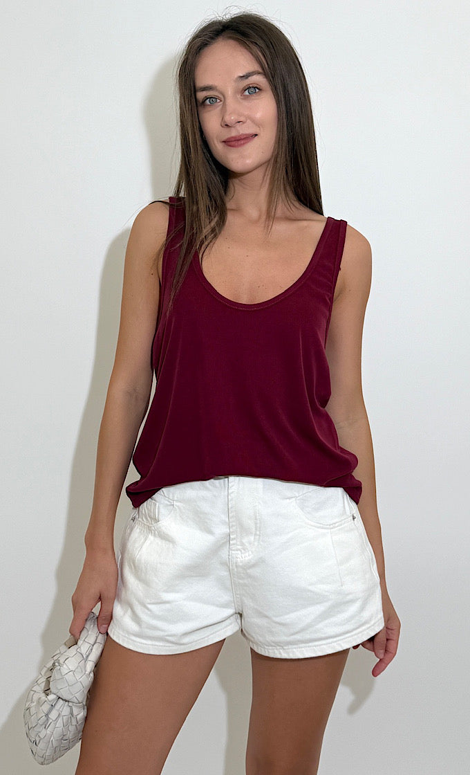 GLORIA BURGUNDY TANK TOP