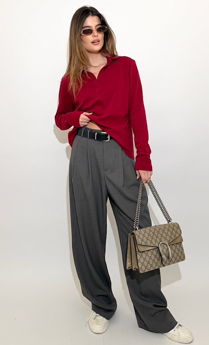 חולצת קרולין בורדו