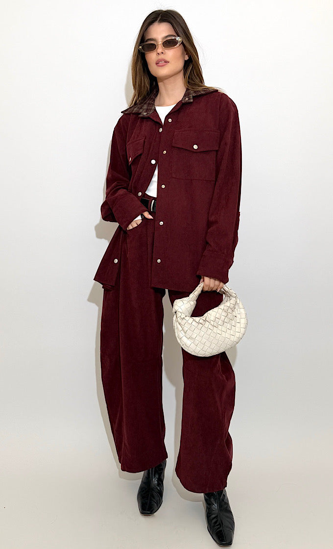 חולצת וואלי בורדו