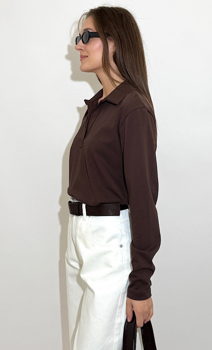 חולצת קרולין חומה