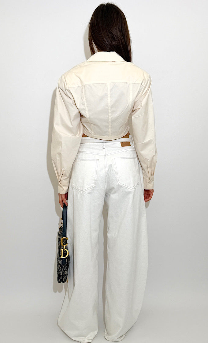 חולצת לינה שמנת