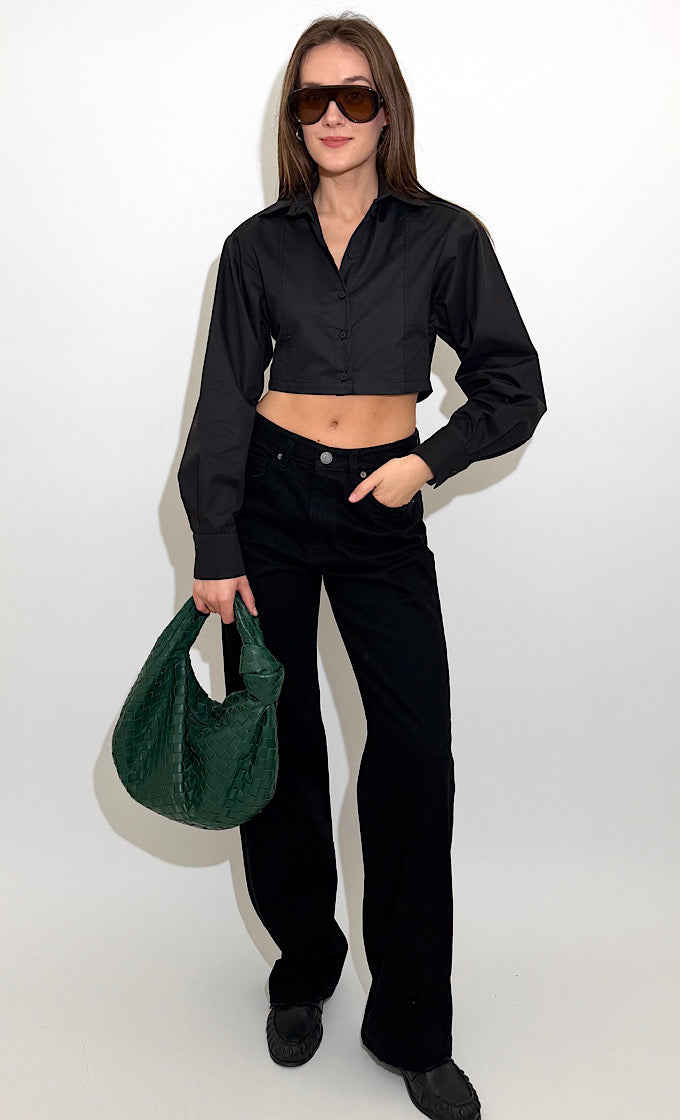 חולצת לינה שחורה