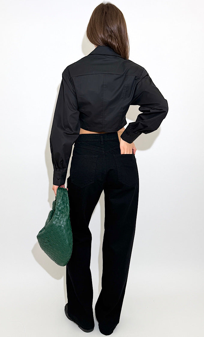 חולצת לינה שחורה