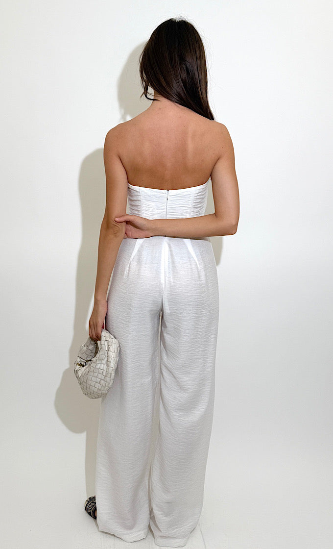 Flower White Overalls