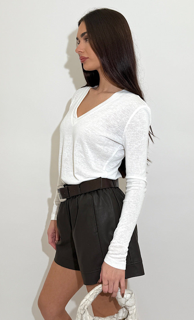 ROCKY V-NECK WHITE SHIRT