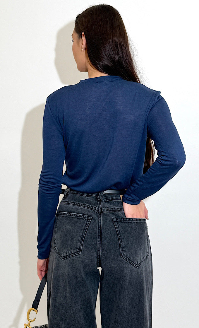 ROCKY ROUND NECK NAVY SHIRT