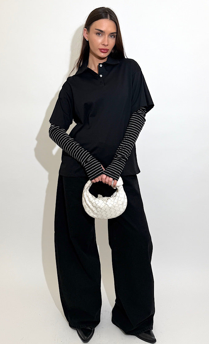 חולצת מיכל שחורה