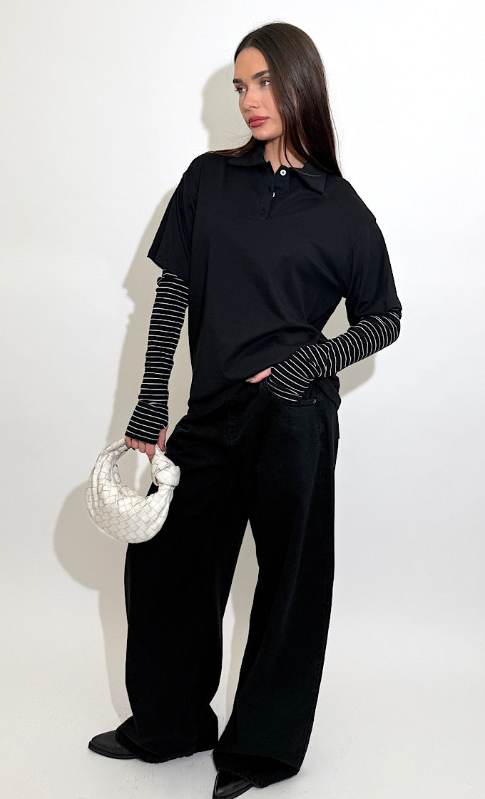 חולצת מיכל שחורה