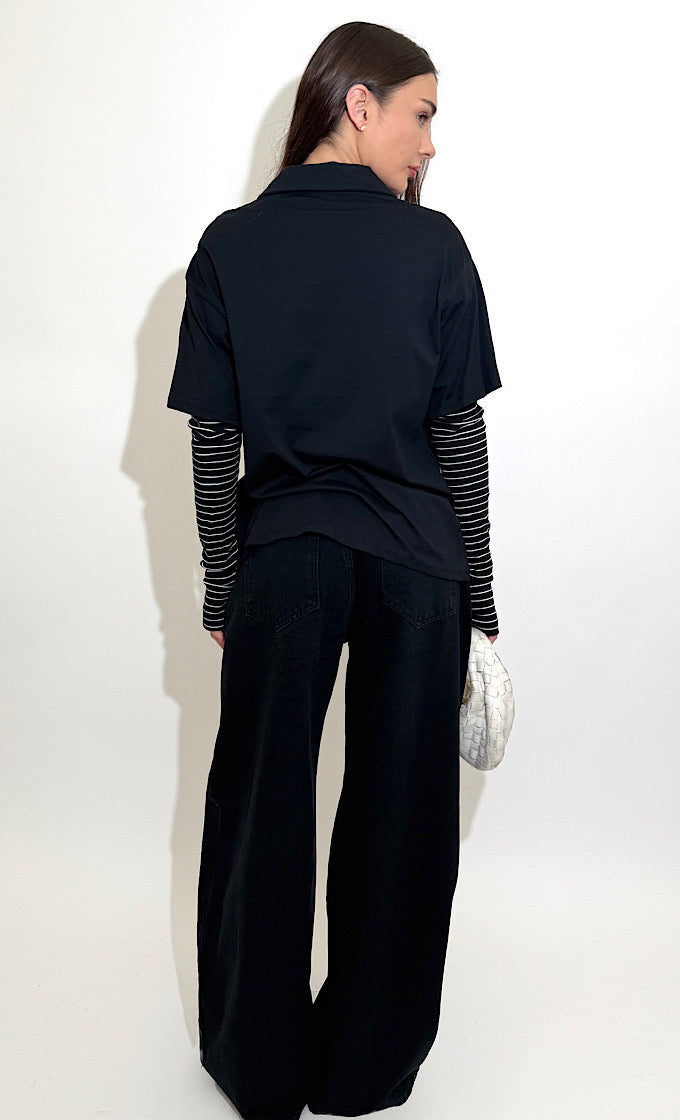 חולצת מיכל שחורה