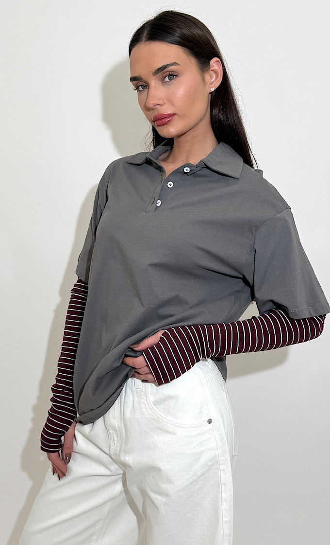 חולצת מיכל אפורה