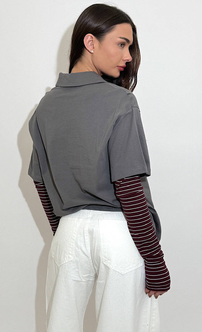 חולצת מיכל אפורה