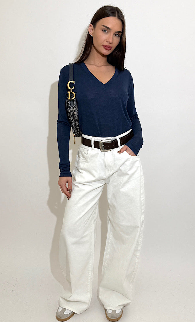 ROCKY V-NECK NAVY SHIRT