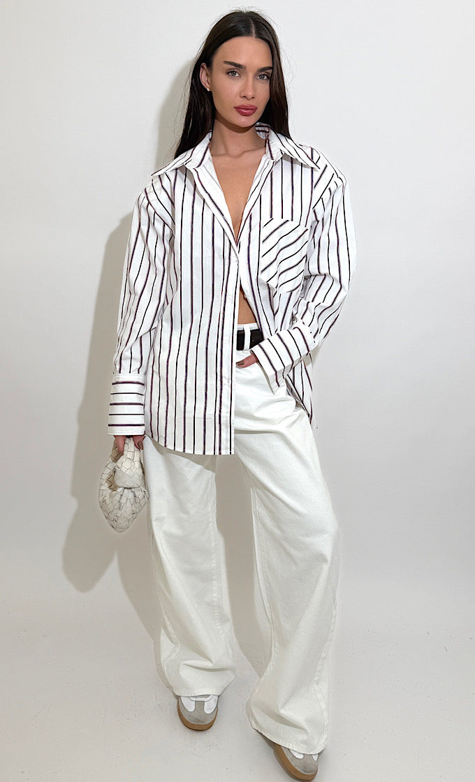 CONNOR WHITE STRIPED SHIRT