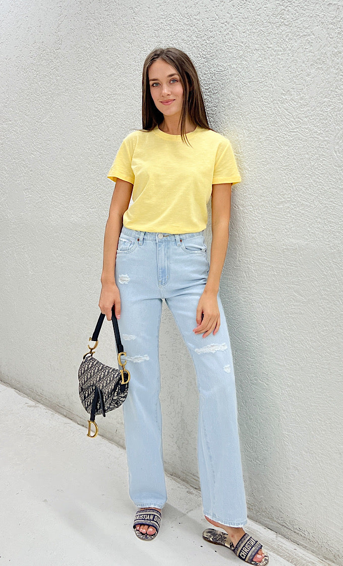 LIA ROUND NECK T-SHIRT YELLOW