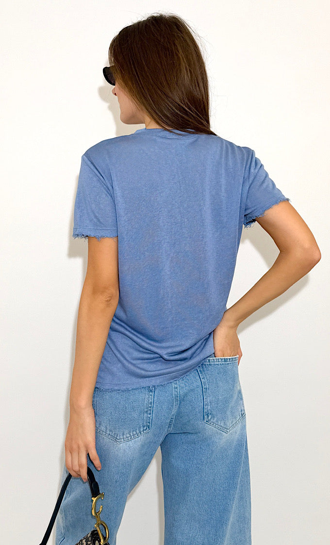 BLAKE ROUND NECK BLUE SHIRT