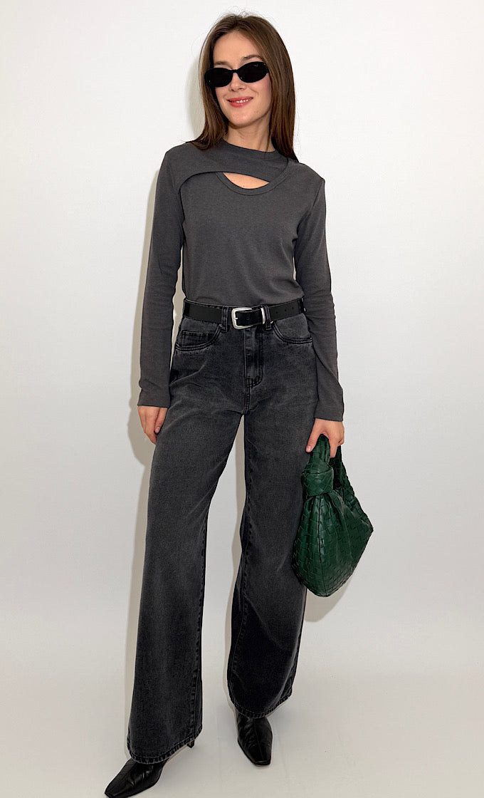 HILLARY DARK GRAY SHIRT