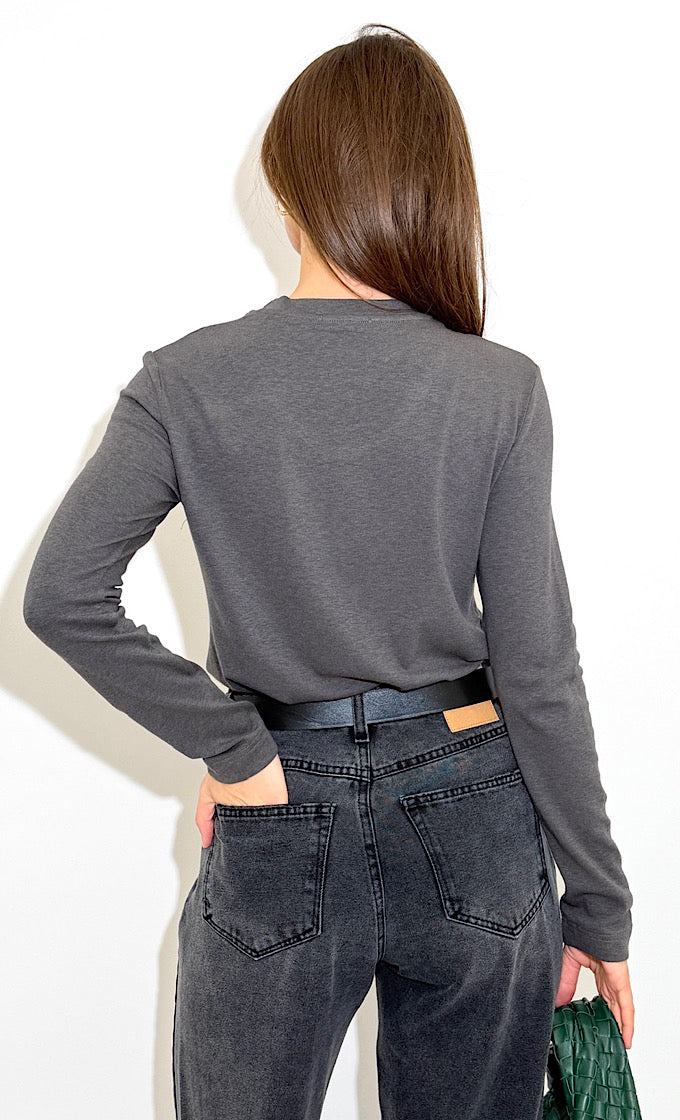 HILLARY DARK GRAY SHIRT