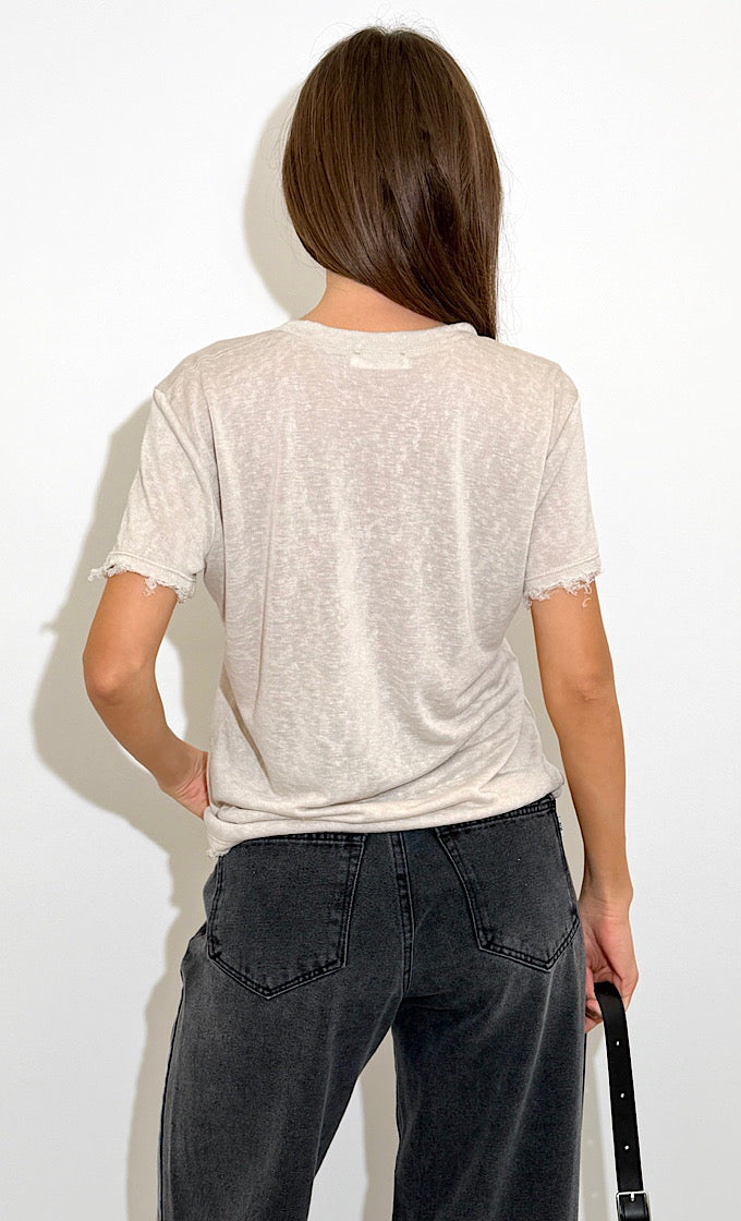 BLAKE V-NECK OFF WHITE SHIRT