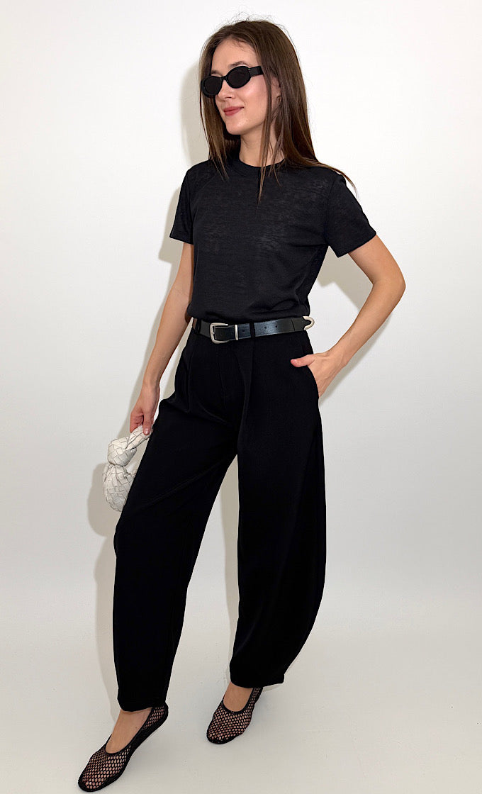 COLIN ROUND NECK BLACK SHIRT