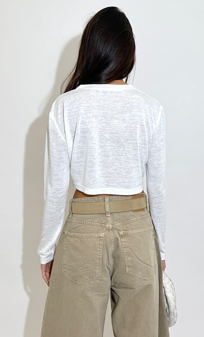 חולצת פלורי מפתח וי לבנה