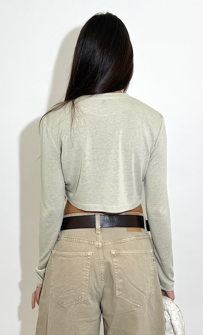 FLORI ROUND NECK OFF WHITE SHIRT