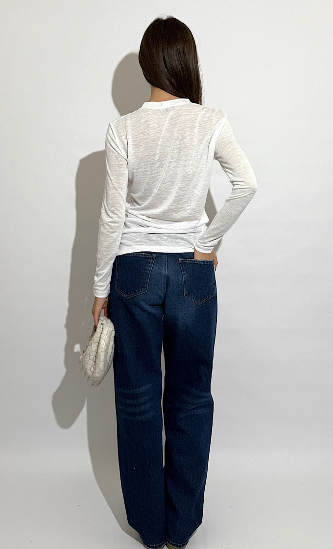 ROCO WHITE  ROUND NECK SHIRT