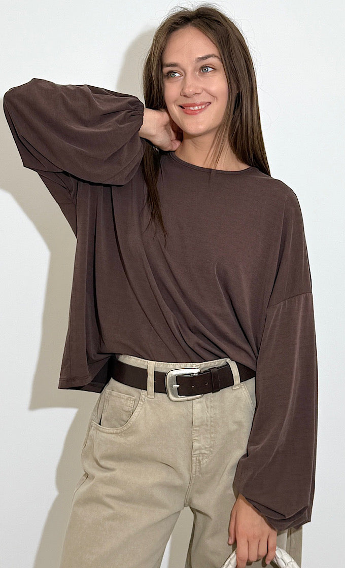 חולצת פאקו חומה