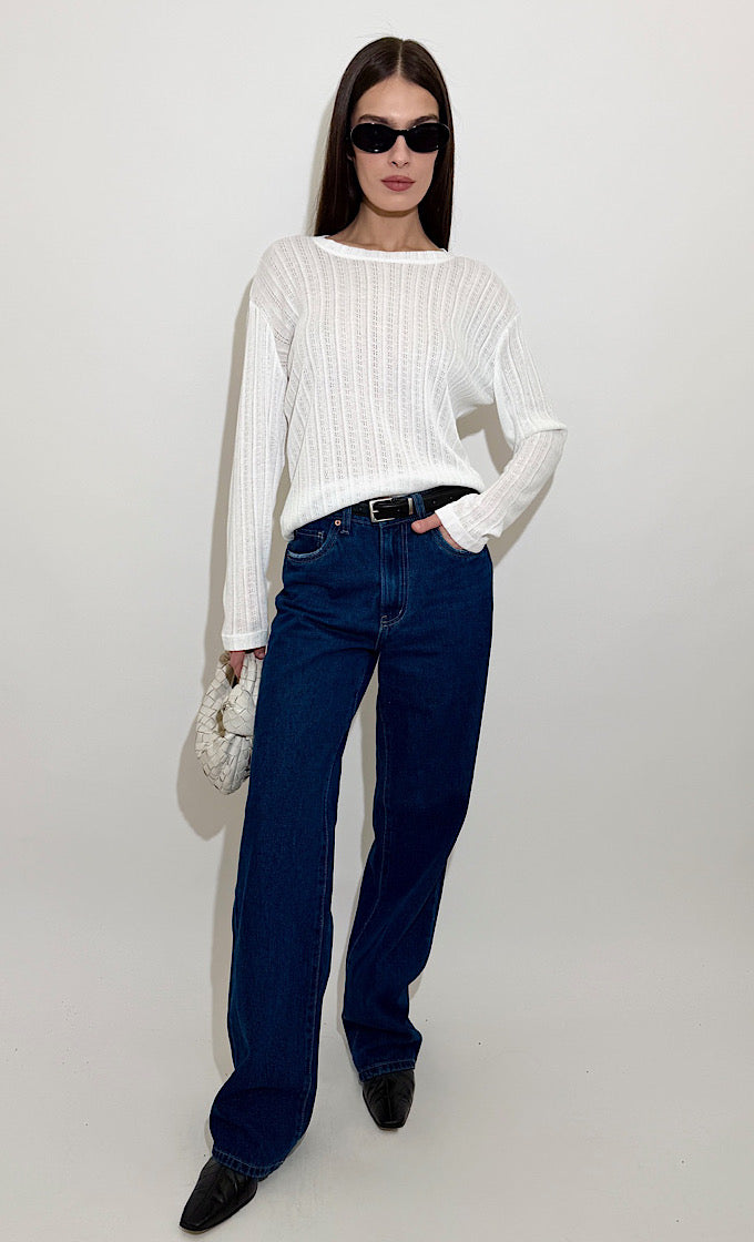 ODELL ROUND NECK WHITE SHIRT