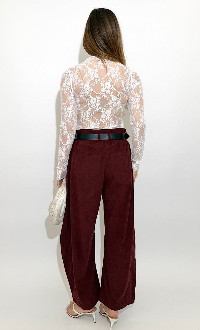 מכנס וואלי בורדו