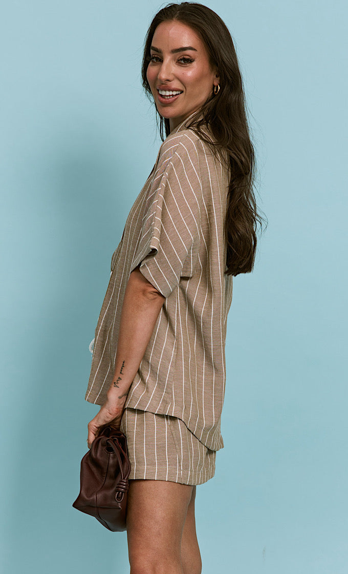 MOCHA STRIPED SORRENTO SUIT