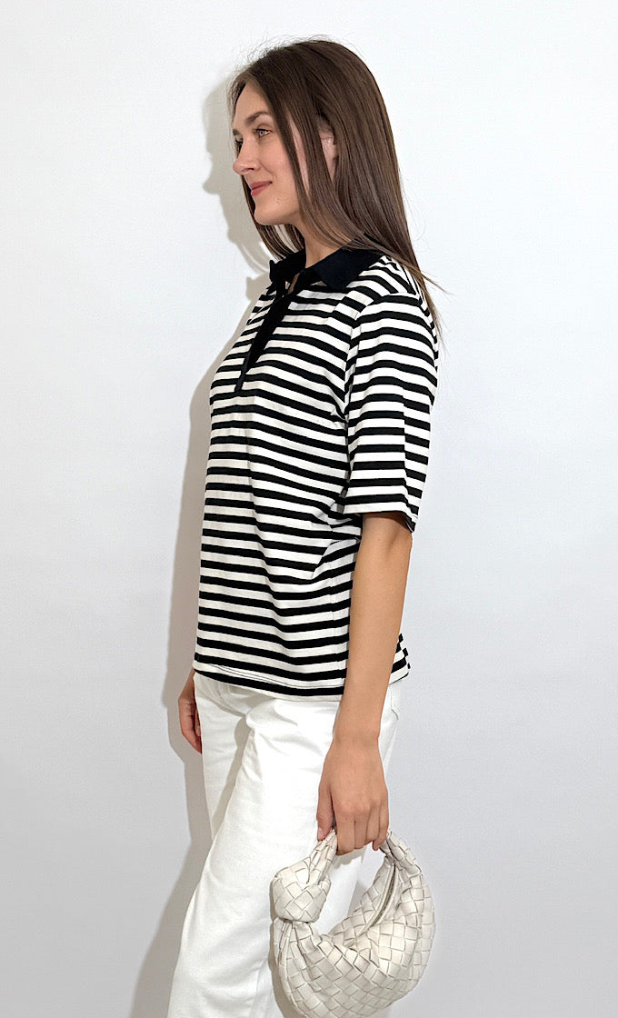 KIARA BLACK STRIPED SHIRT