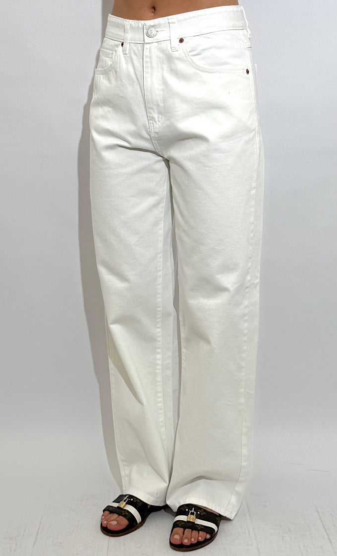 STEVIE WHITE JEANS WITH WHITE STITCHING
