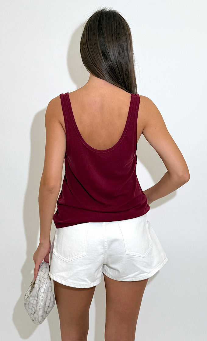 GLORIA BURGUNDY TANK TOP  