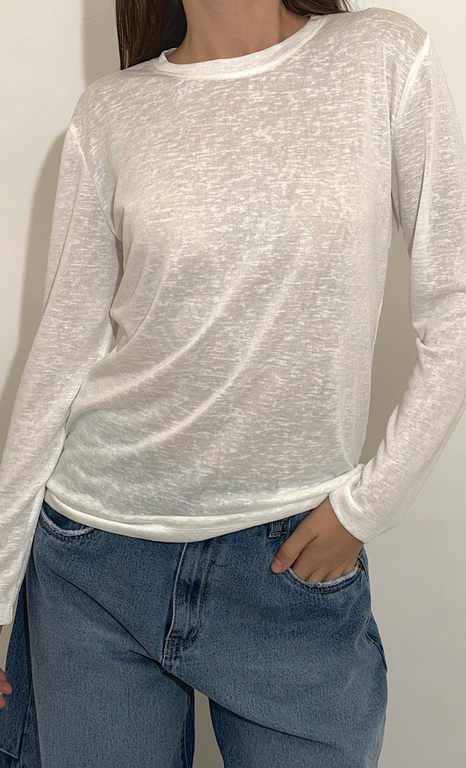 ROCKY ROUND NECK WHITE SHIRT  