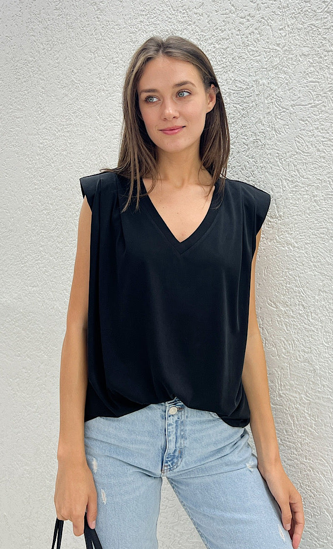 Black V-neck Paula Shirt