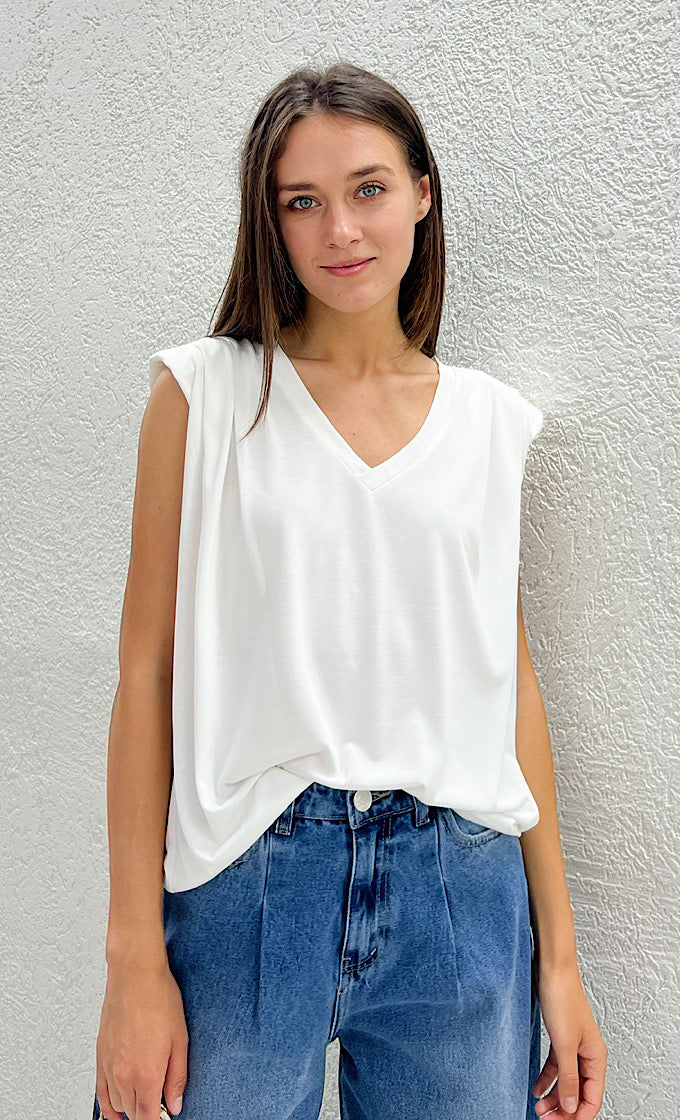 White V-neck Paula Shirt