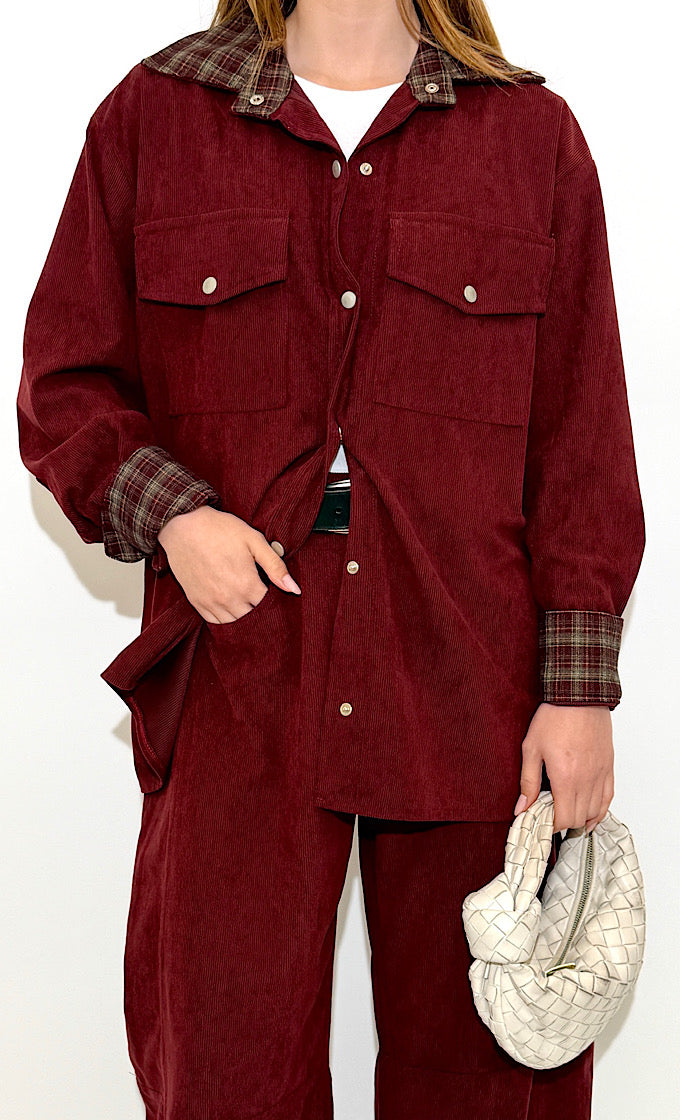 חולצת וואלי בורדו