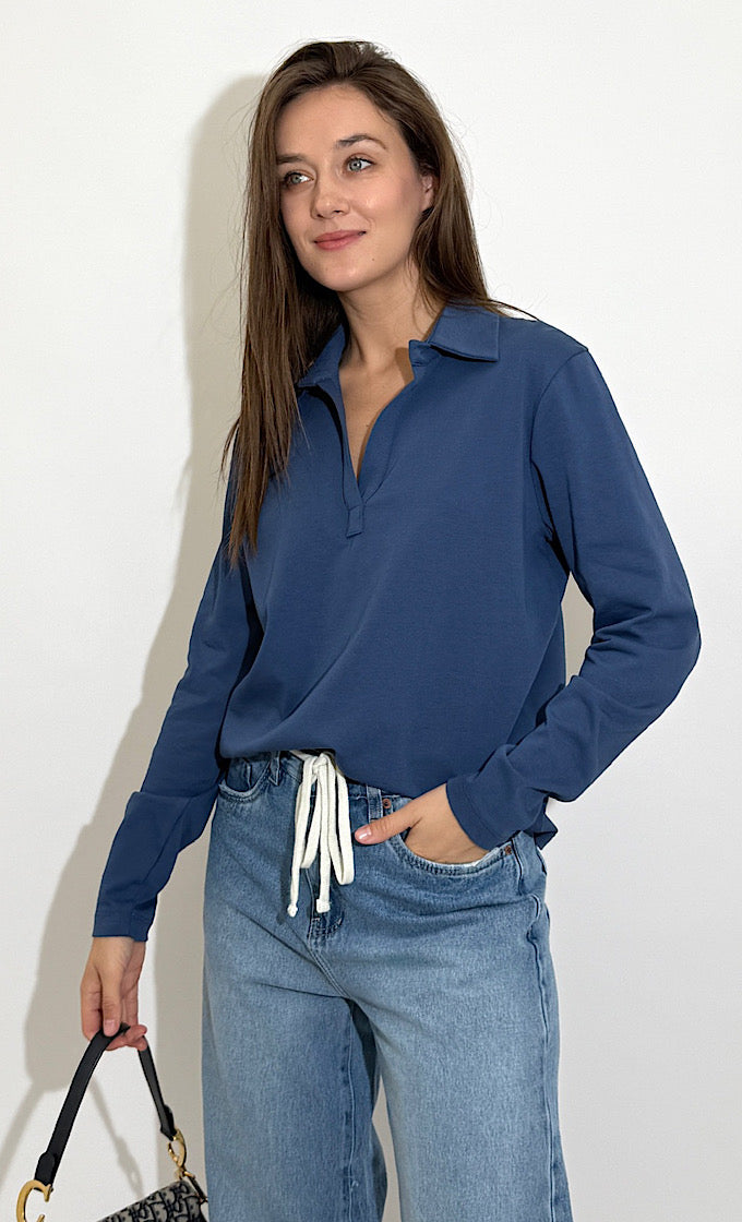 חולצת קרולין כחולה