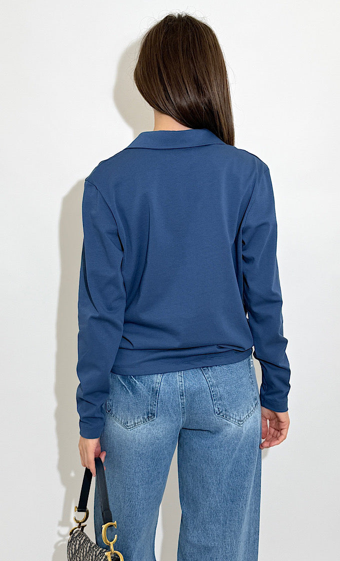 חולצת קרולין כחולה