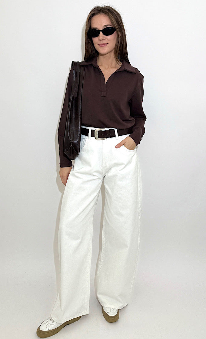 חולצת קרולין חומה