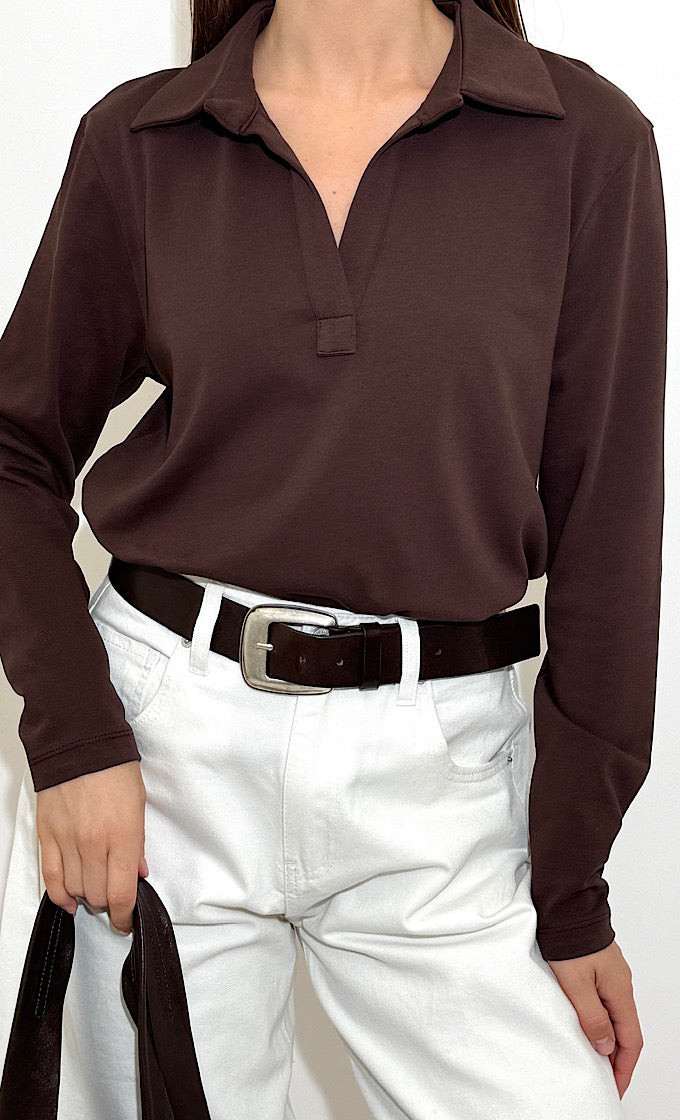 חולצת קרולין חומה