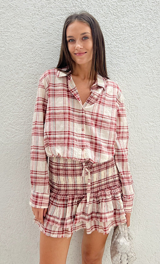 Red Claudia skirt