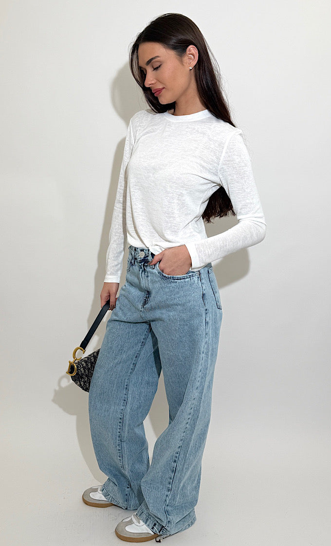 ROCKY ROUND NECK WHITE SHIRT  