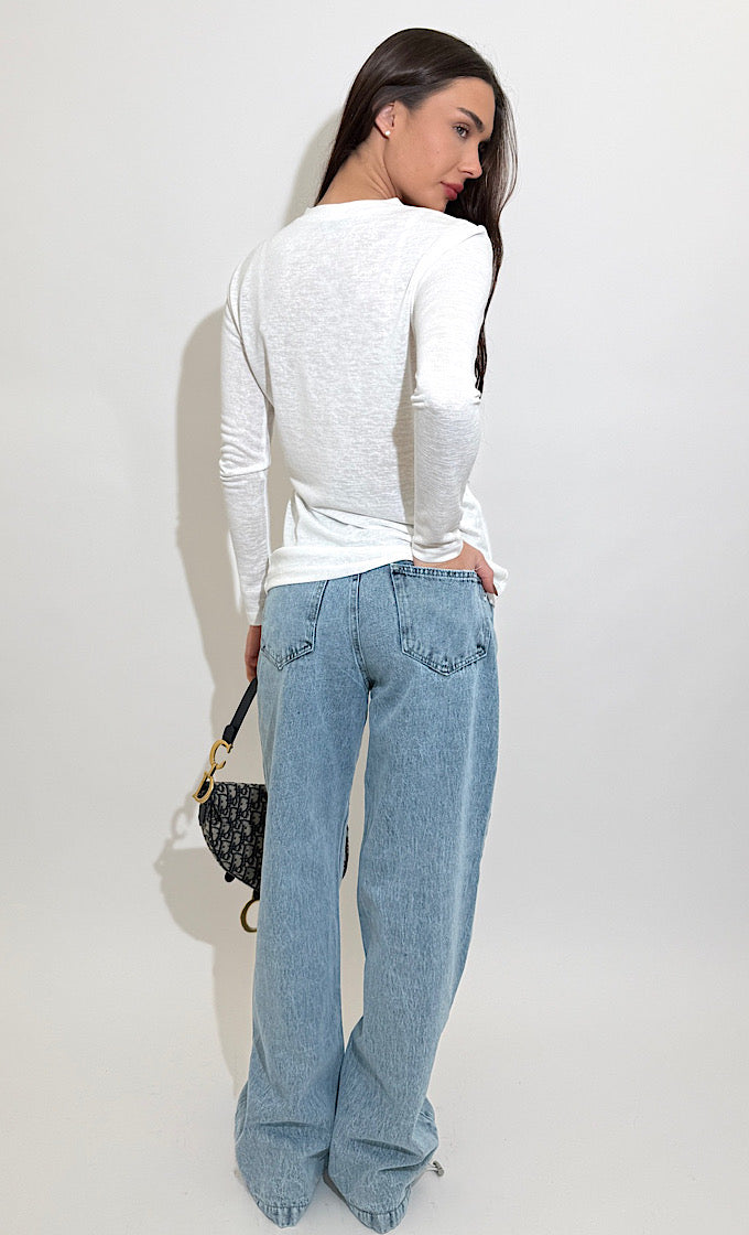 ROCKY ROUND NECK WHITE SHIRT  