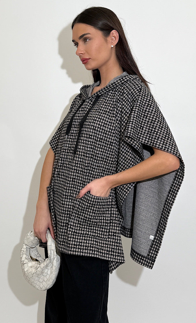 שכמיית משבצות קלסי אפורה