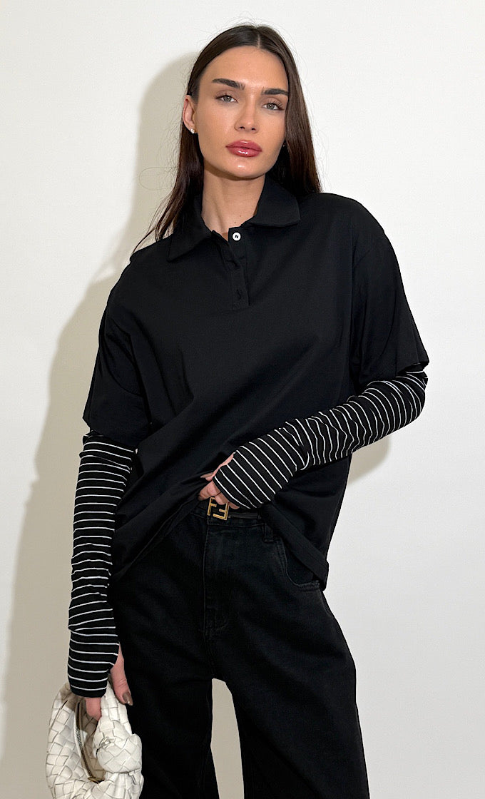 חולצת מיכל שחורה