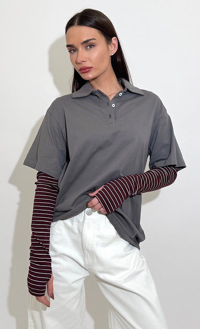 חולצת מיכל אפורה